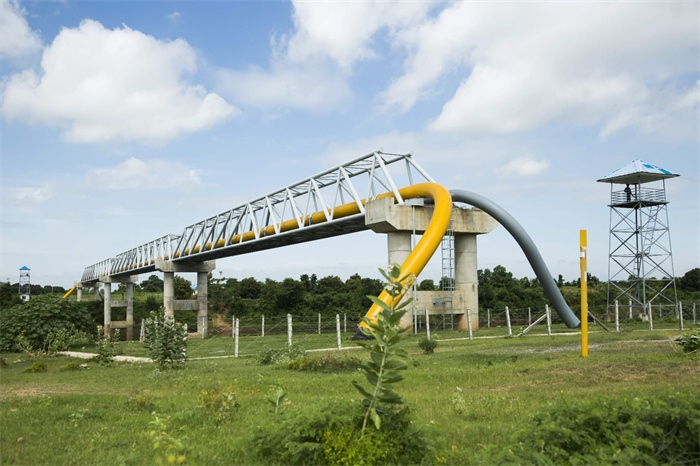 中緬油氣管道跨越河段。中油國際管道公司供圖