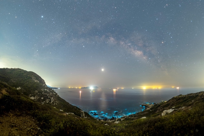 西涌國際暗夜社區(qū)夜間美景。深圳市天文臺供圖