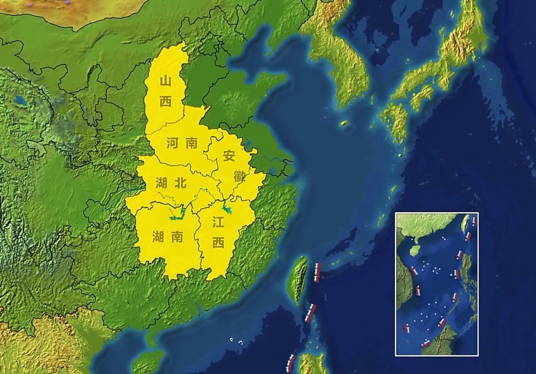 △中部地區(qū)包括晉皖贛豫鄂湘6省。