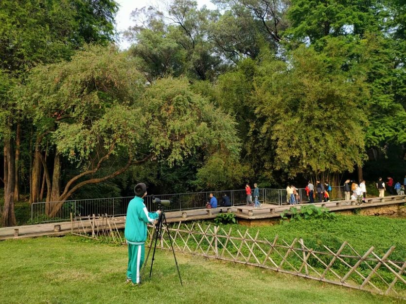 在廣東省廣州市天河公園，學(xué)生在生態(tài)旅游期間開展研學(xué)。人民網(wǎng) 王雅蝶攝