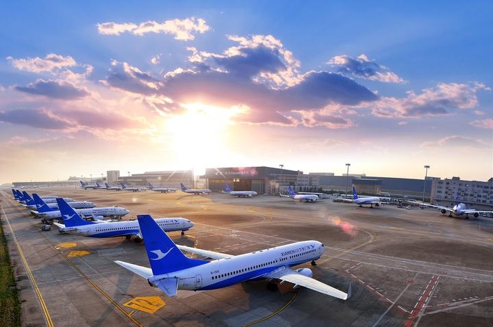 這是如今廈門航空的機隊照片。（廈門航空有限公司供圖）