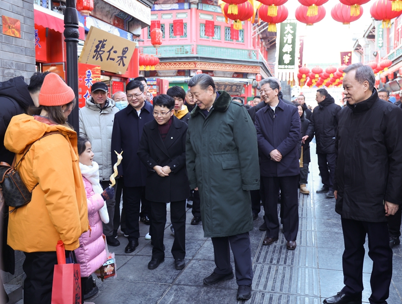 2024年2月1日，習(xí)近平總書記在天津古文化街考察。