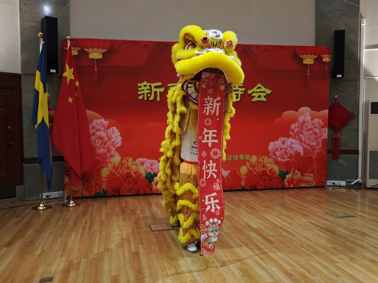 開場(chǎng)舞獅表演。中國(guó)駐哥德堡總領(lǐng)館供圖